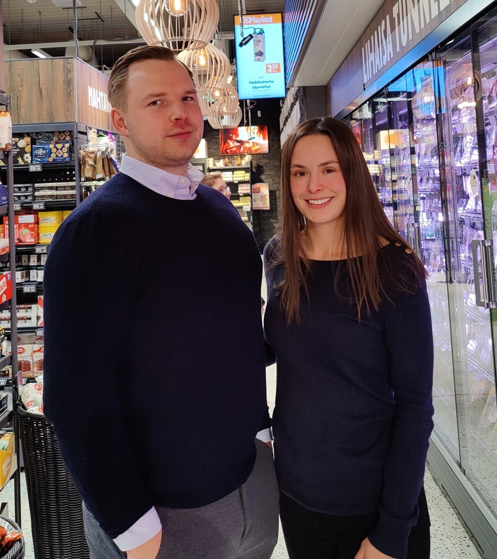 Albert Uljala ja Jonna Front K-Market Masalan ja Kartanonrannan kauppiaiksi